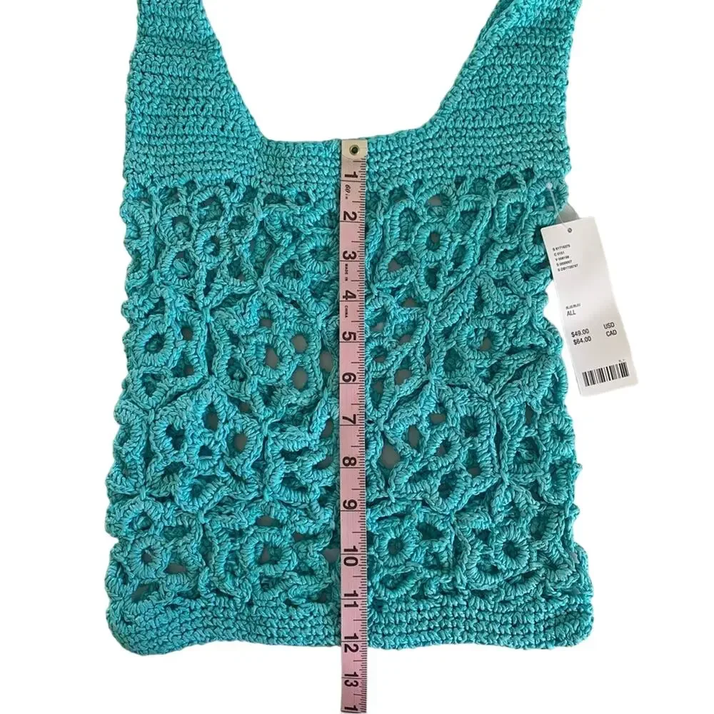 Urban Outfitters Monaco Blue Raffia Hobo Beach Vacation Bohemian Style Bag NWT